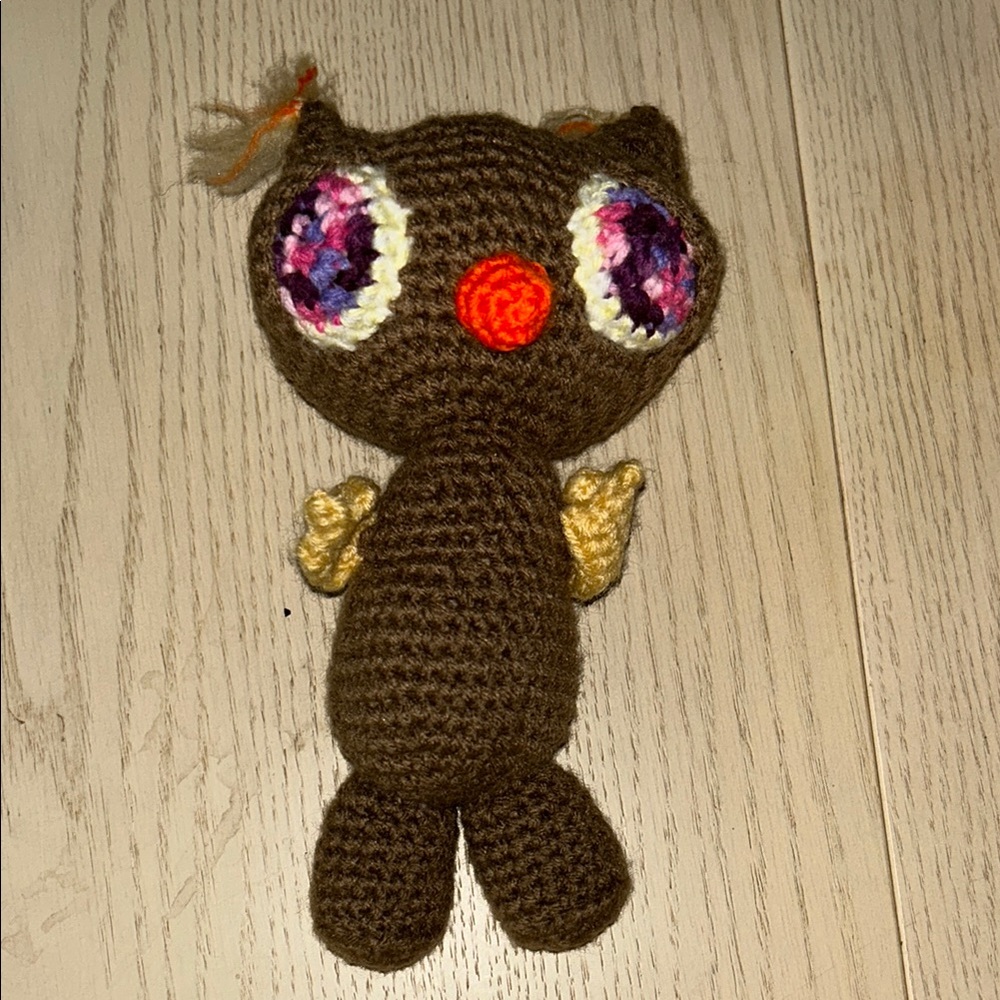 Handmade Brown Crochet Owl Plush